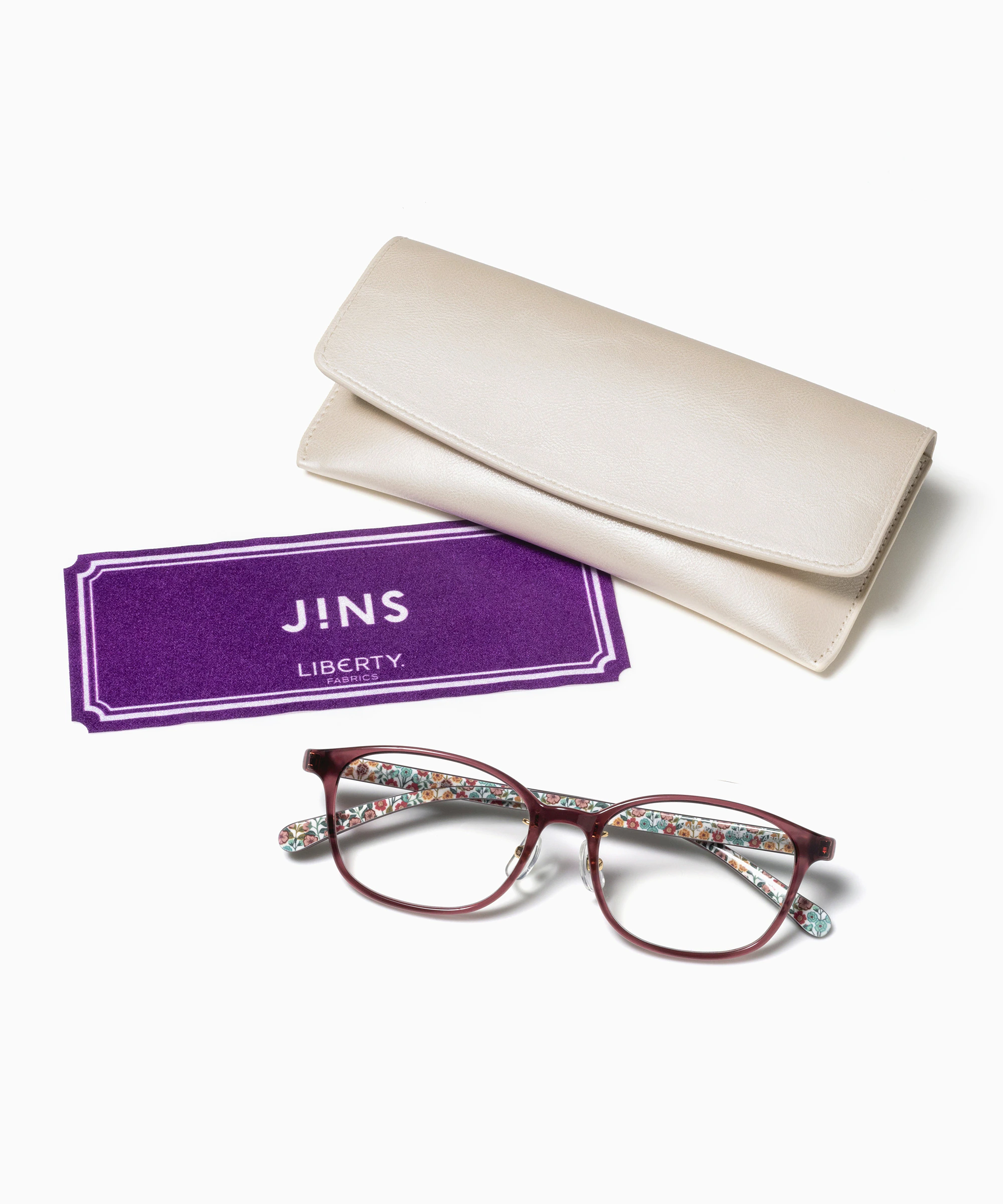 JINS Liberty联名款惠灵顿风格眼镜盒眼镜布