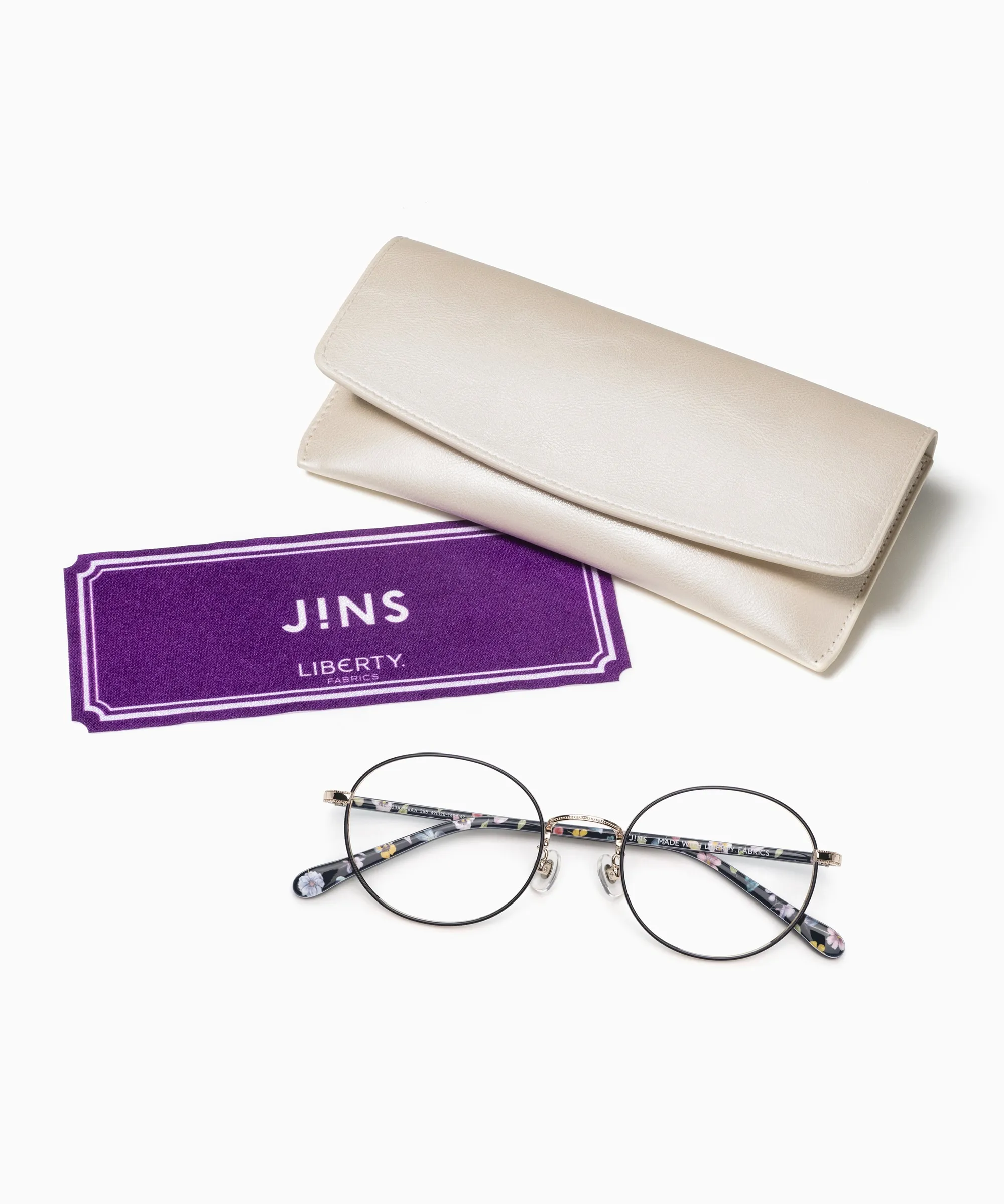 JINS Liberty联名款圆形风格LMF-23A-056眼镜盒眼镜布