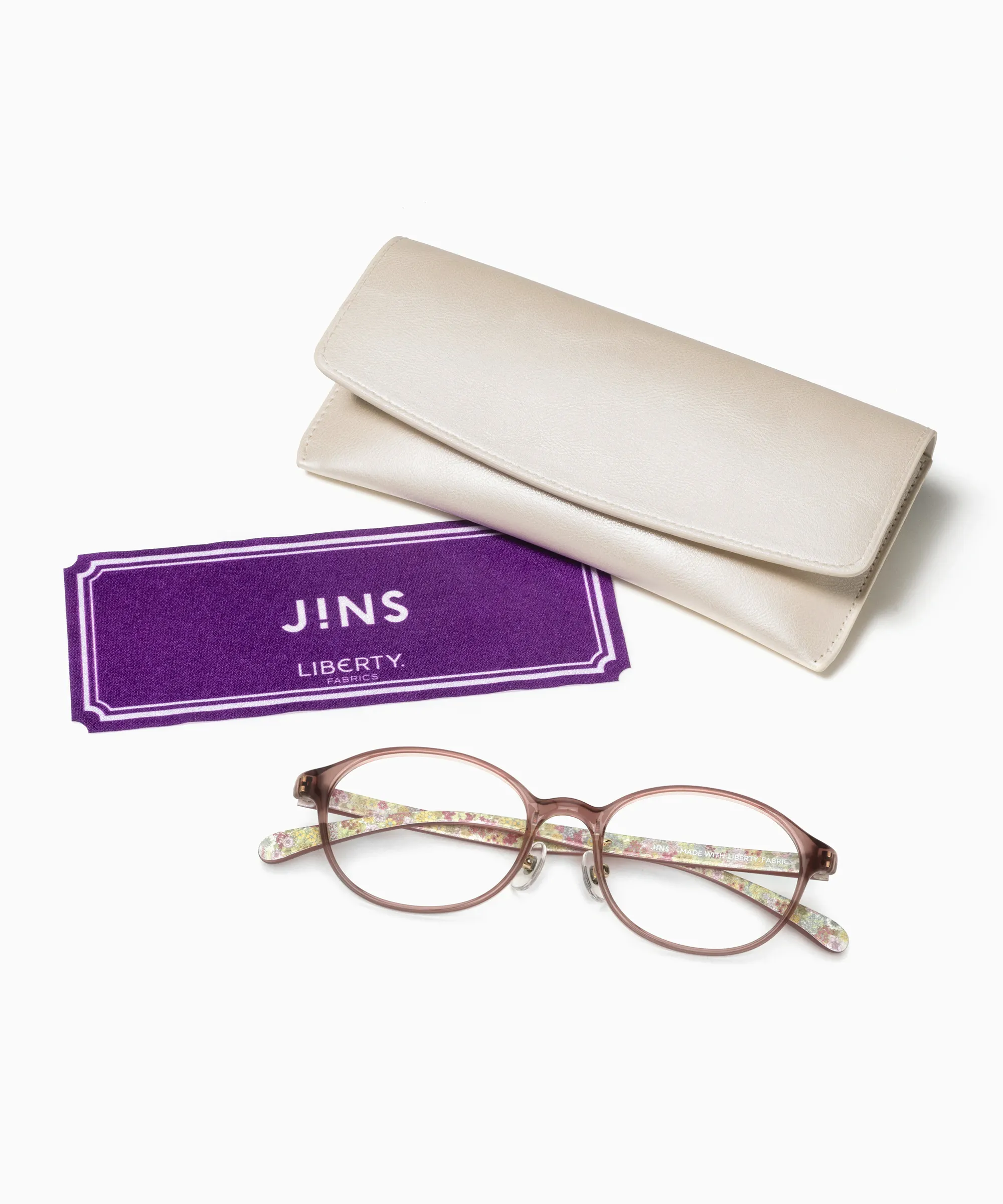 JINS Liberty联名款椭圆风格LRF-23A-054眼镜盒眼镜布