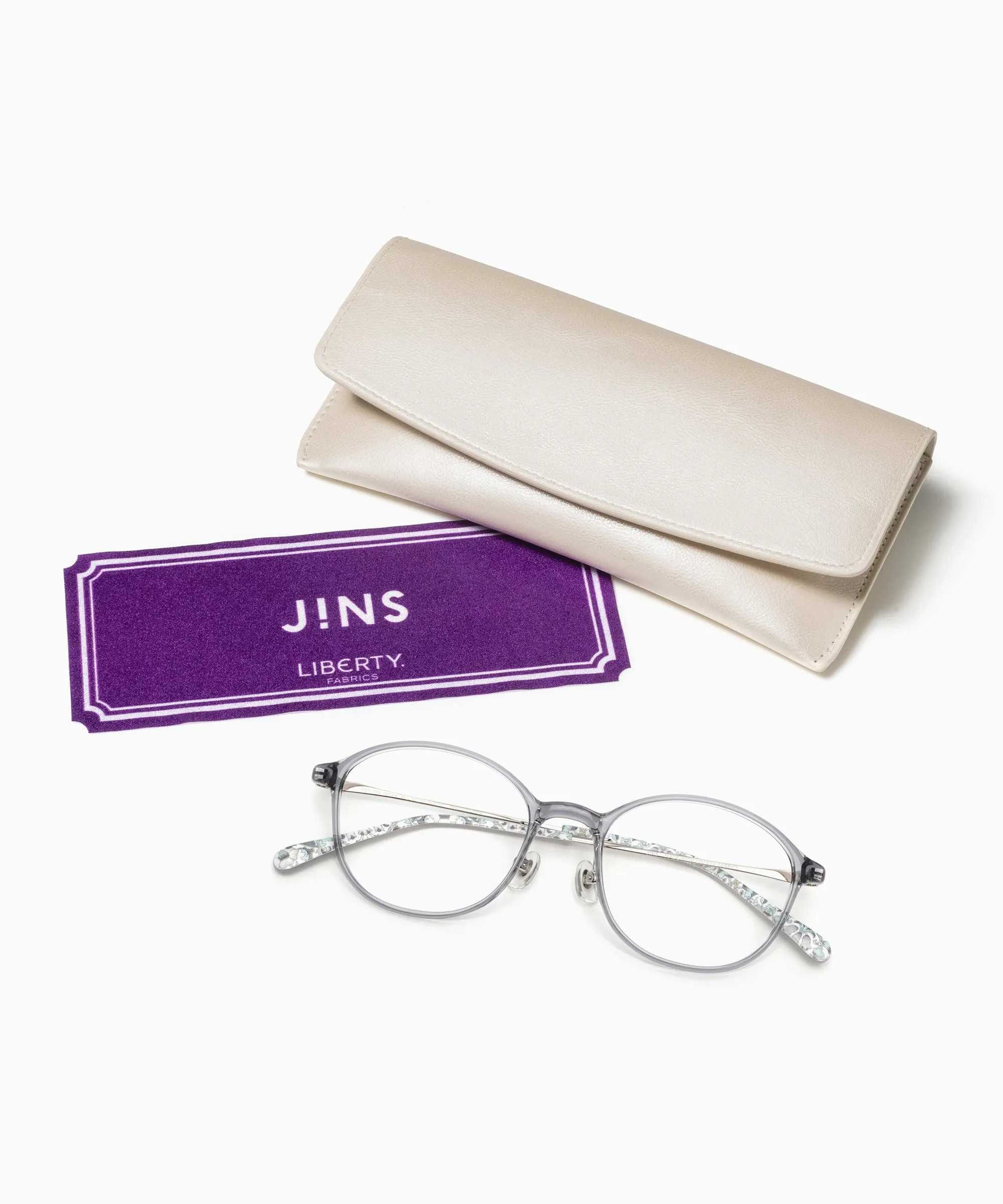 JINS Liberty联名款波士顿风格LRF-23A-057眼镜盒眼镜布