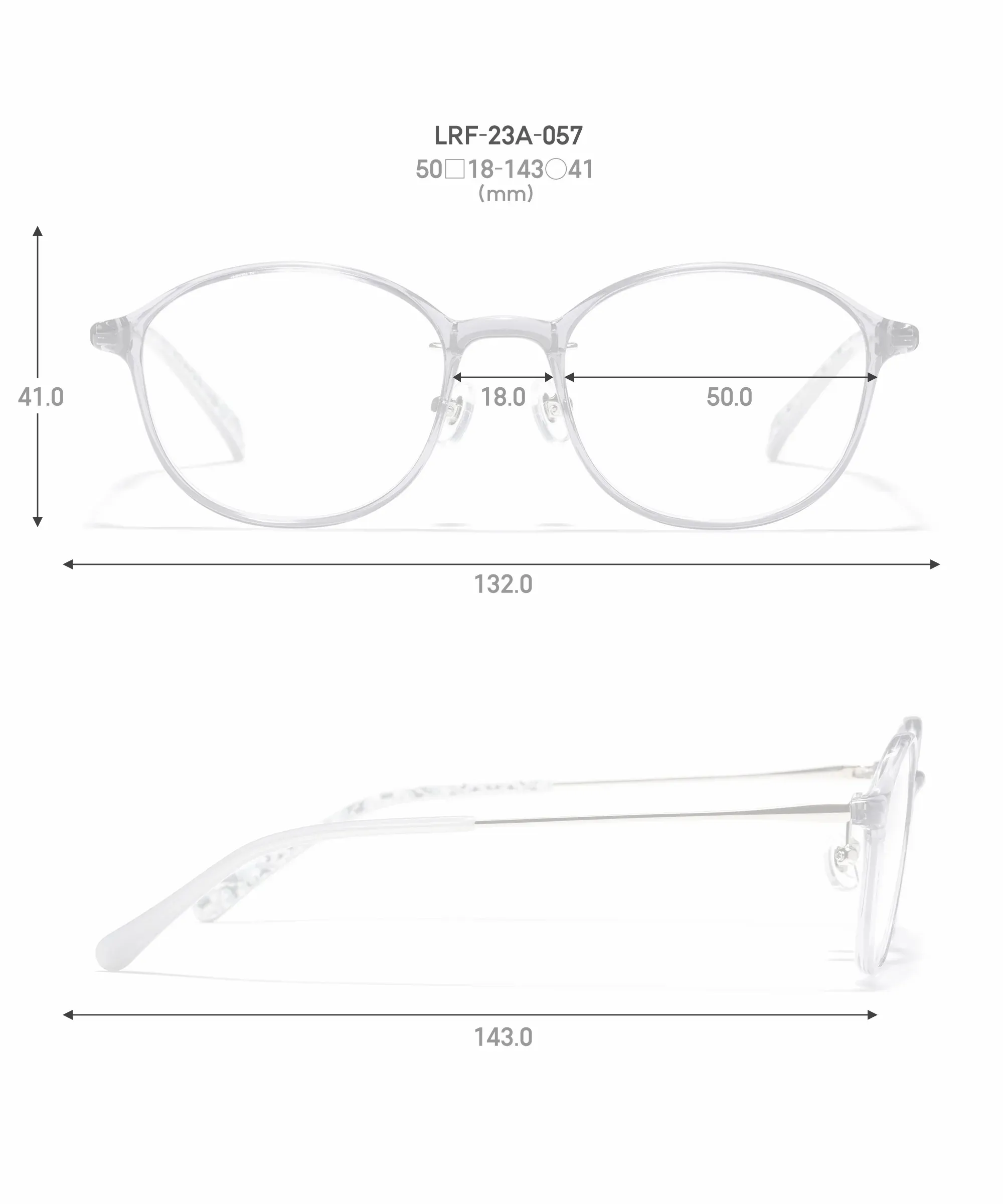 JINS Liberty联名款波士顿风格LRF-23A-057尺寸图