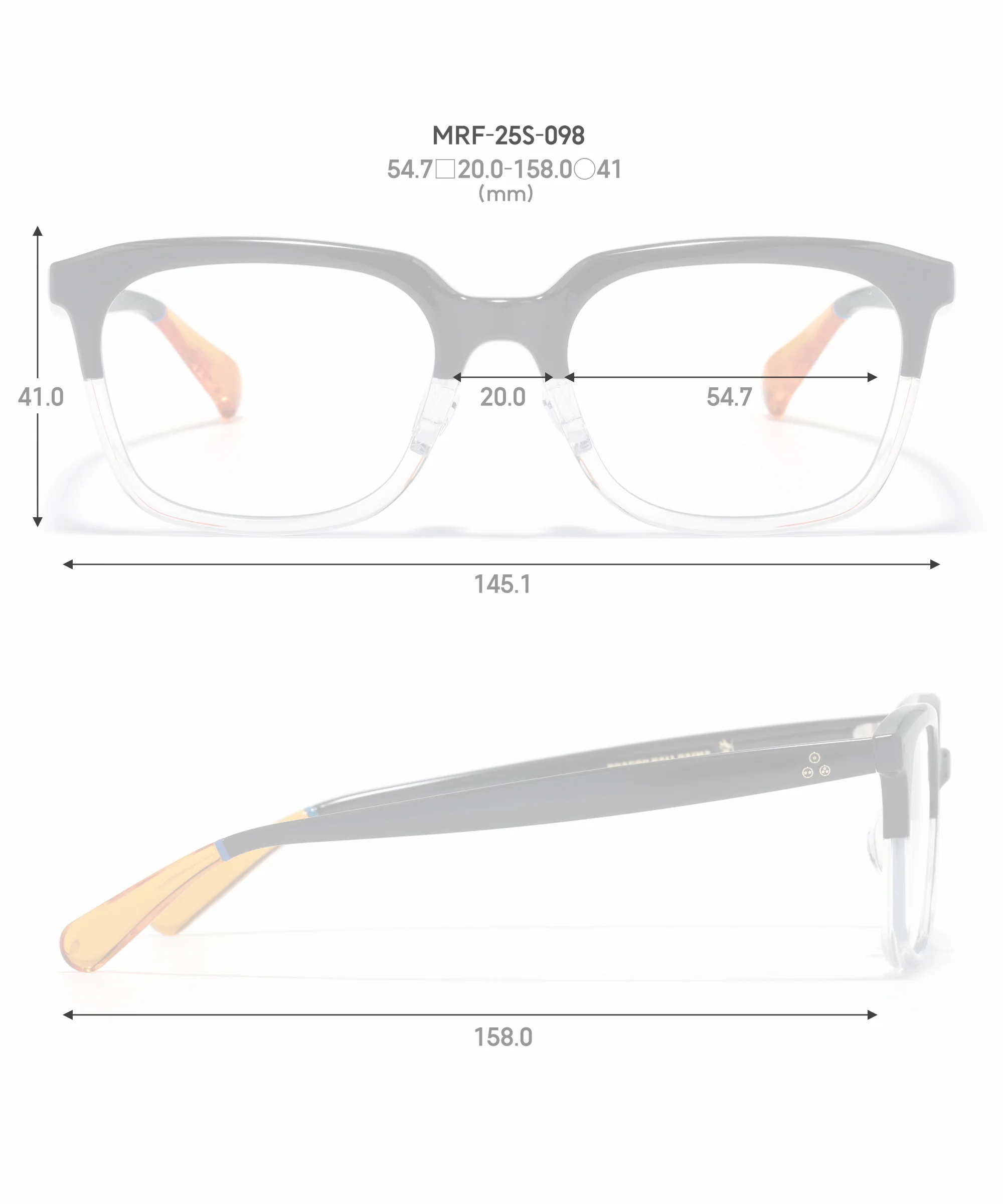 JINS龙珠40周年联名款MRF-25S-098尺寸图