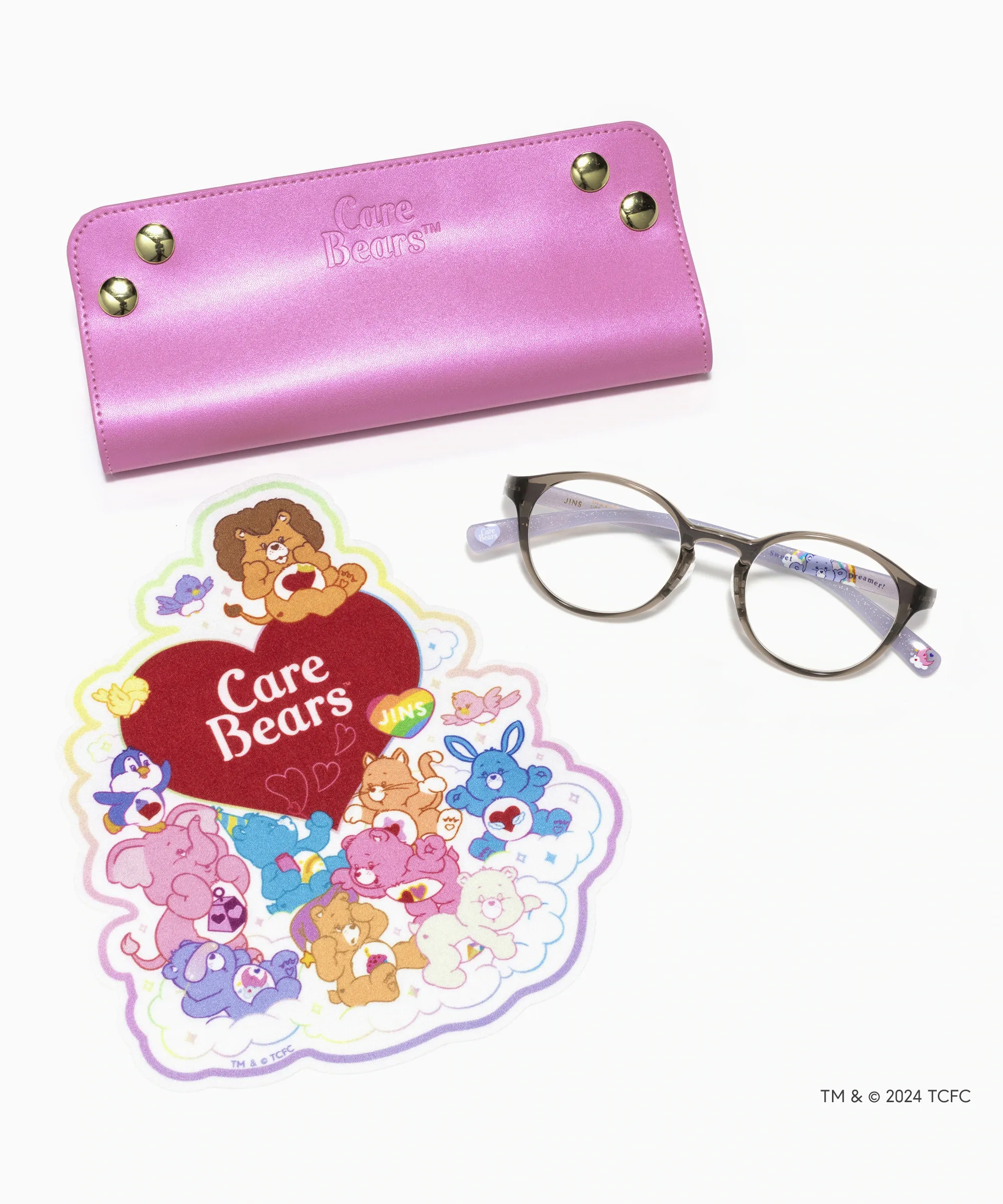 JINS 爱心小熊联名款UGF-24A-171眼镜盒眼镜布