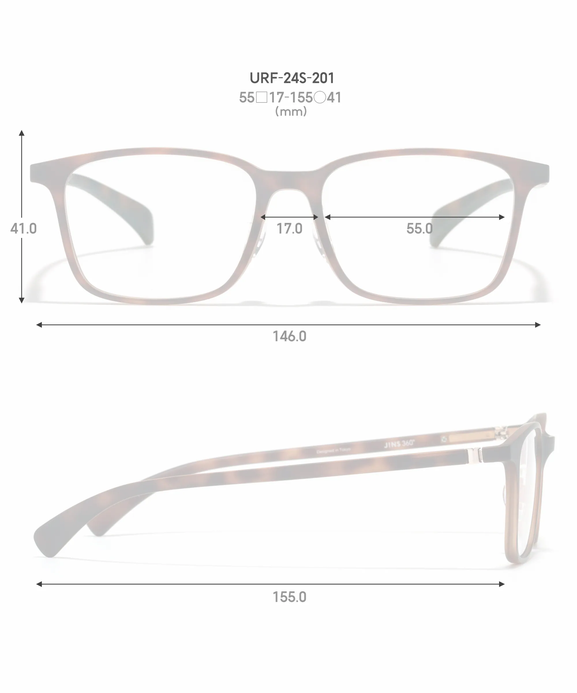 JINS 360度URF-24S-201尺寸