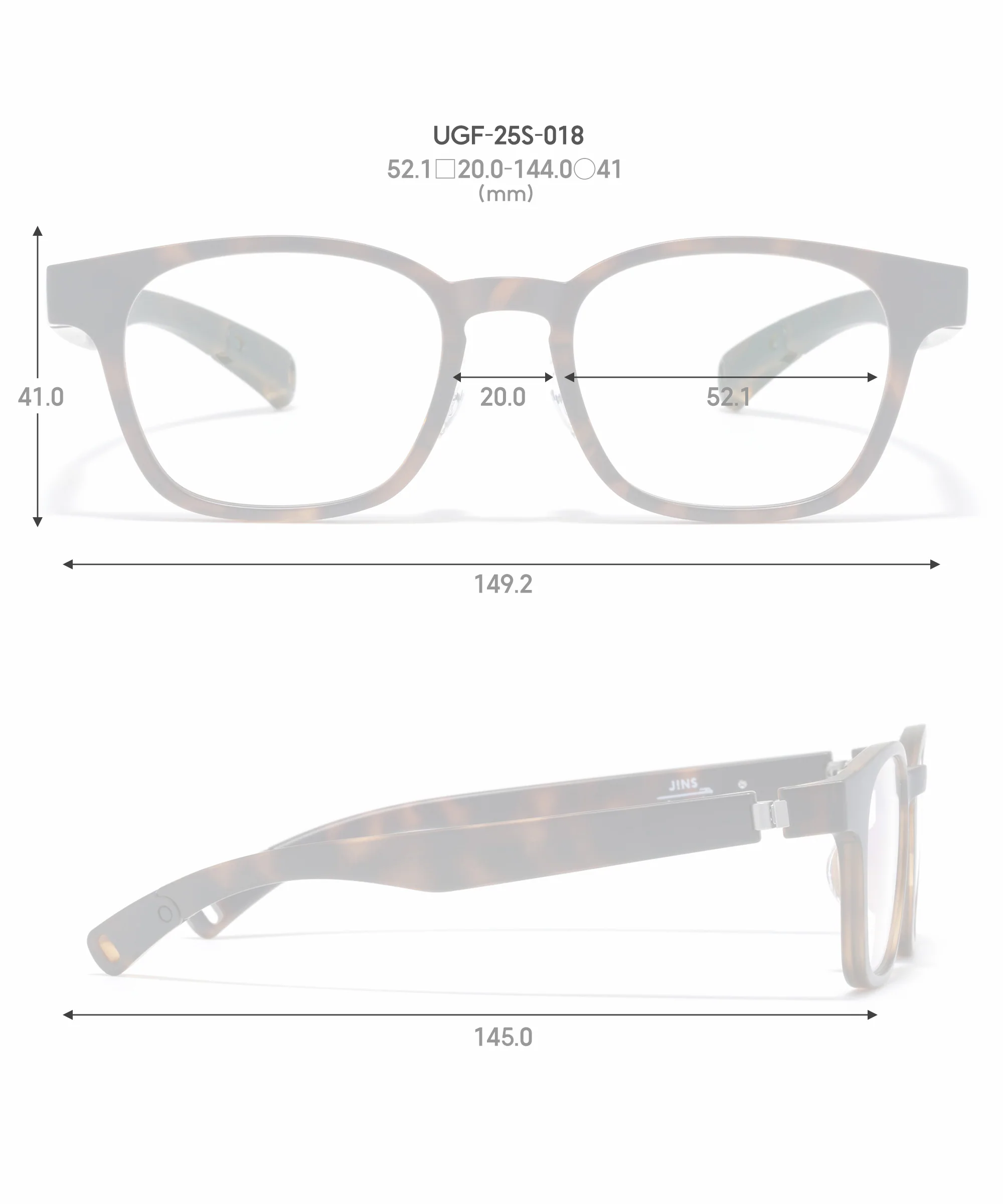JINS snowpeak UGF-25S-018尺寸