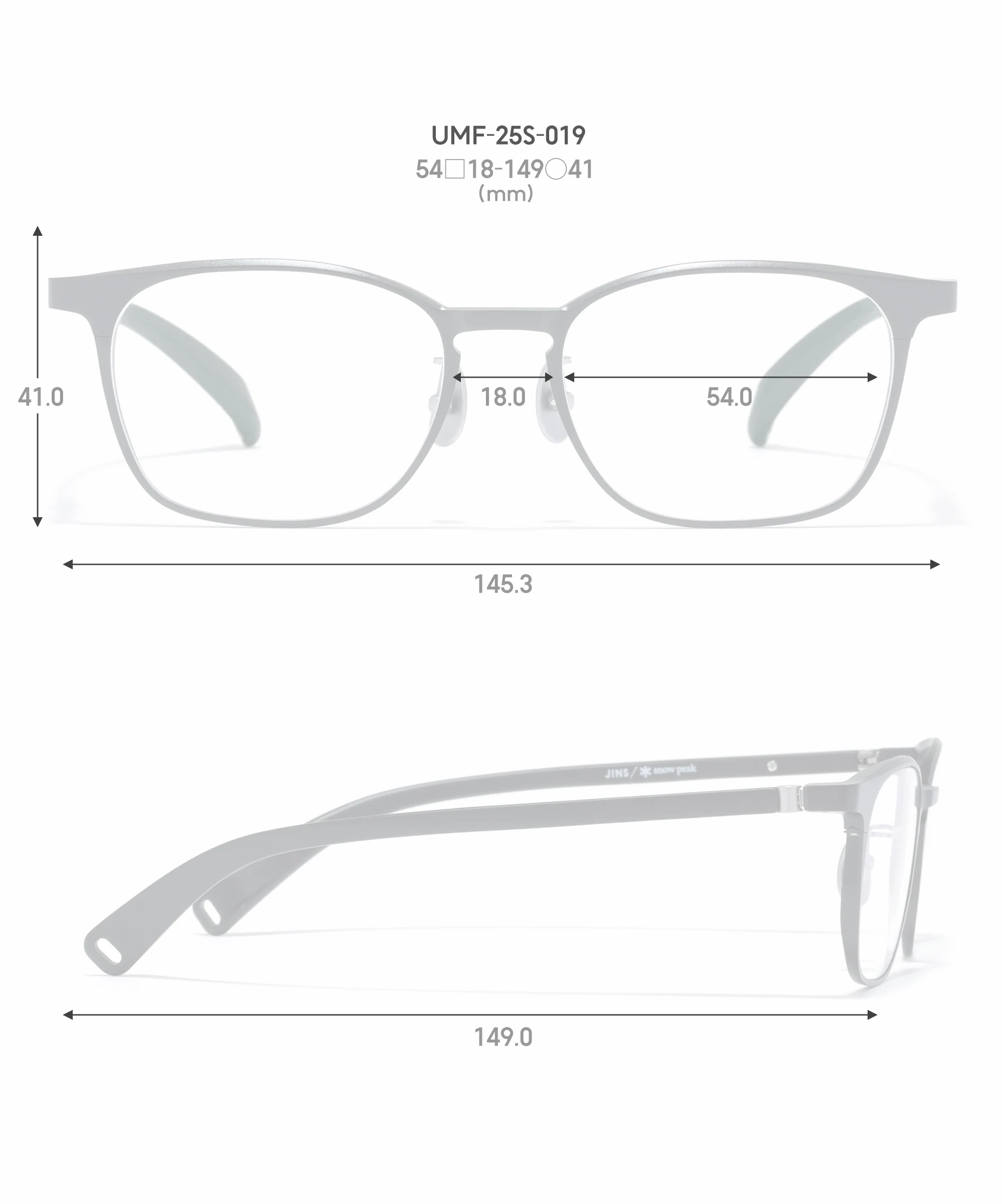 JINS snowpeak metal UMF-25S-019尺寸